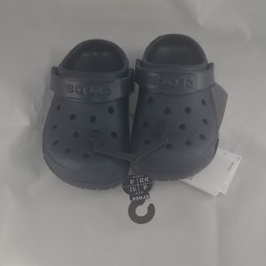 New Toddler blue sling back crocs size 8